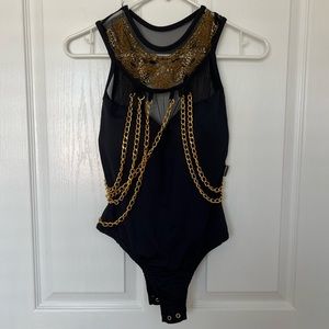 Gold Chain Detailed Body Suit